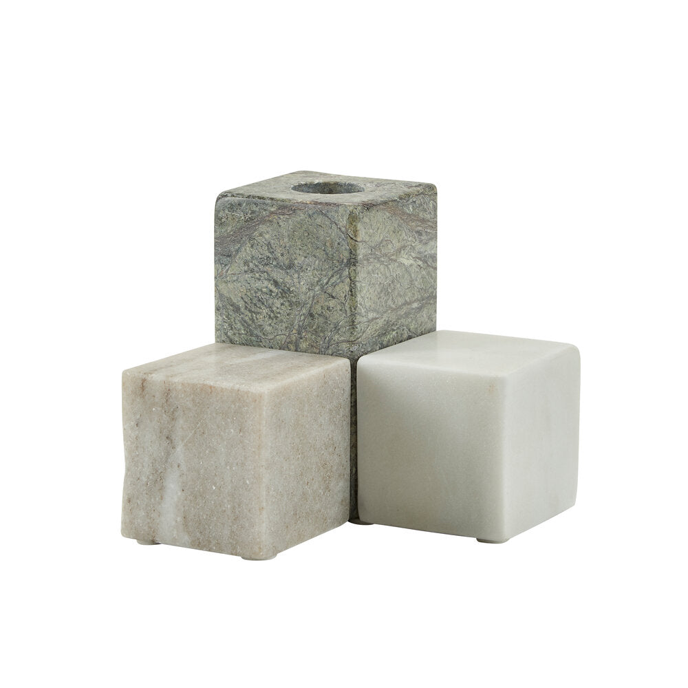 Tealight Sculpture lysestage - beige/hvid